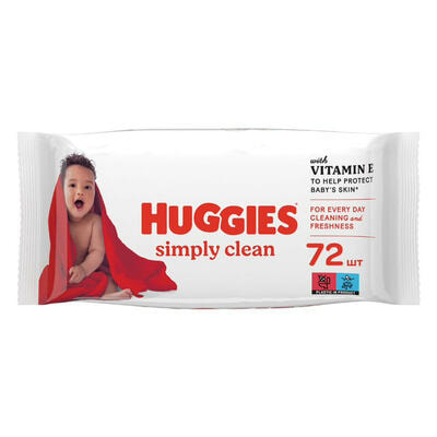 Салфетки влажные Huggies Simply Clean на каждый день 72 шт.