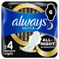 Прокладки гігієнічні Always Ultra Night Secure ароматизовані 6 шт.