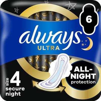 Прокладки гігієнічні Always Ultra Night Secure ароматизовані 6 шт.