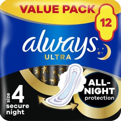 Прокладки гигиенические Always Ultra Night Secure Duo ароматизированные 12 шт.