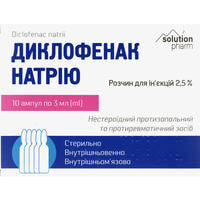 Диклофенак Solution Pharm раствор д/ин. 25 мг/мл по 3 мл №10 (ампулы)