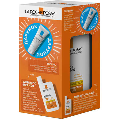 Набор La Roche-Posay Anthelios флюид солнцезащитный для чувствительной кожи лица SPF 50 + 50 мл + крем-гель очищающий 50 мл