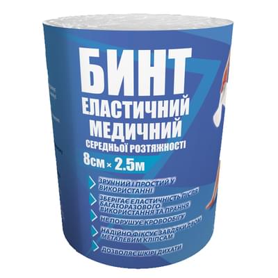 Бінт еластичний Teta середньої розтяжності 2,5 м х 8 см