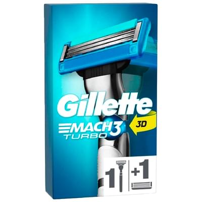 Бритва Gillette Mach 3 Turbo с 2 сменными кассетами