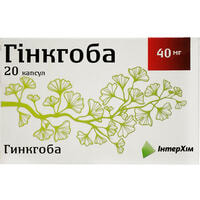 Гинкгоба капсулы по 40 мг №20 (2 блистера х 10 капсул)
