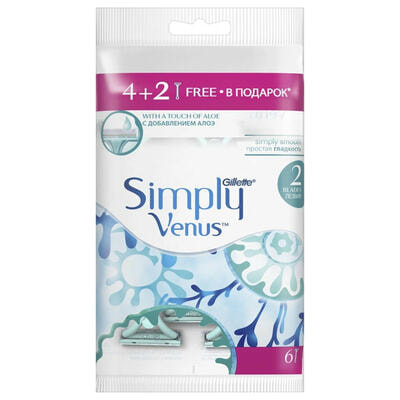 Бритва Gillette Venus 2 Simply женская одноразовая 4 + 2 шт.