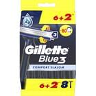 Бритва Gillette Blue 3 Comfort Slalom одноразовая 6 + 2 шт.