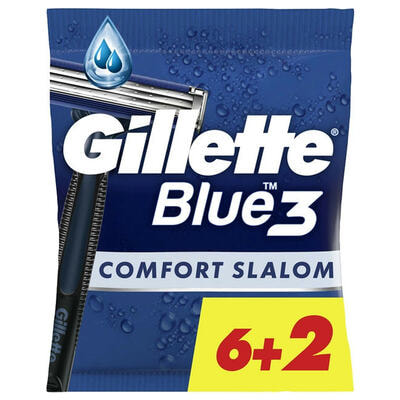 Бритва Gillette Blue 3 Comfort Slalom одноразова 6 + 2 шт.