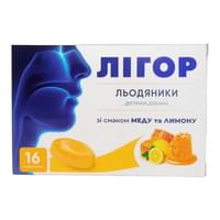 Лигор со вкусом меда и лимона леденцы №16 (блистер)
