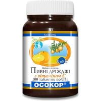 Дріжджі пивні Осокор із вітаміном С таблетки по 0,5 г №100 (флакон)