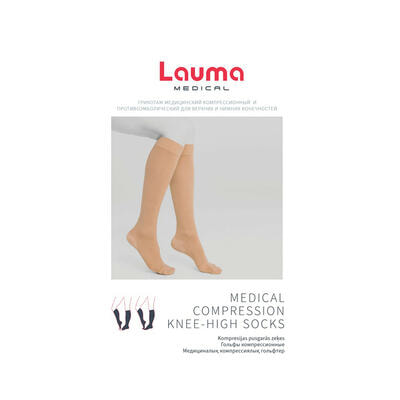 Гольфы компрессионные Lauma AD 209 Cotton Line класс компрессии II 23-32 мм рт. ст. без мыска размер 2К цвет натуральный