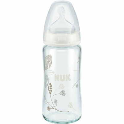 Пляшечка для годування Nuk First Choice Plus скляна з силіконовою соскою від 0 до 6 місяців 240 мл NEW