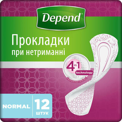 Прокладки урологічні Depend Normal Pad 12 шт.