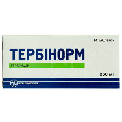 Тербінорм таблетки по 250 мг №14 (2 блістери х 7 таблеток)