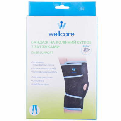 Бандаж на коленный сустав WellCare 52031 с затяжками универсальный