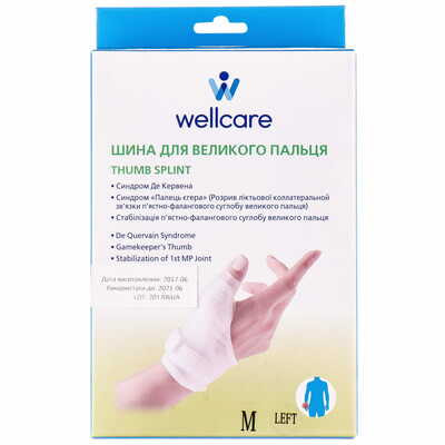 Шина для большого пальца руки WellCare 42002 M/L левый размер M