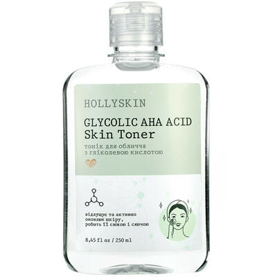 Тонік для обличчя Hollyskin Glycolic AHA Acid Skin Toner 250 мл