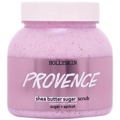 Скраб для тіла Hollyskin Provence цукровий з олією ши та перлітом 300 мл