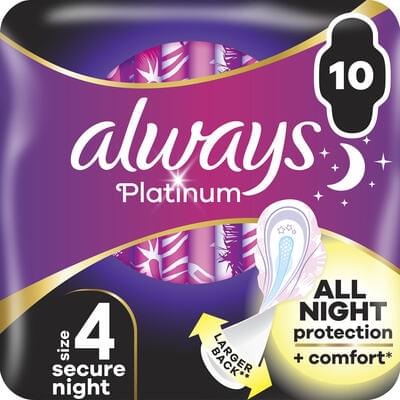 Прокладки гігієнічні Always Ultra Platinum Secure Night Duo ароматизовані 10 шт.