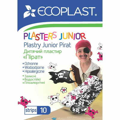 Пластырь медицинский детский Ecoplast Пират набор полимерный 10 шт.