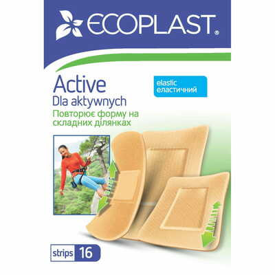 Пластир медичний Ecoplast Active набір еластичний 16 шт.