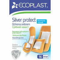 Пластырь медицинский Ecoplast Серебрянная защита набор на тканевой основе 16 шт.