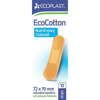 Пластырь медицинский Ecoplast на тканевой основе 72 мм х 19 мм в мини-упаковке 10 шт.