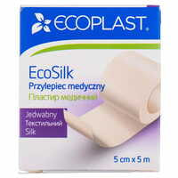 Пластир медичний Ecoplast EcoSilk текстильний у котушці у паперовій упаковці 5 см x 500 см 1 шт.