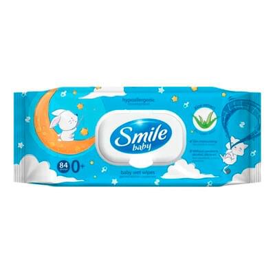 Серветки вологі дитячі Smile Baby Екстракт алое з клапаном 84 шт.