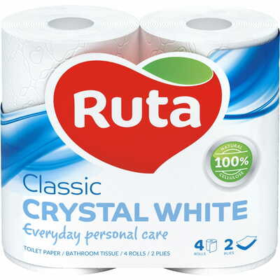 Бумага туалетная Ruta Classic 2-х слойная белая 4 шт.