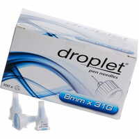 Голки для інсулінових шприц-ручок Droplet універсальний розмір 31G 0,25 мм x 8 мм 100 шт.
