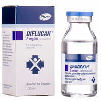 Дифлюкан розчин д/інф. 2 мг/мл по 100 мл (флакон)