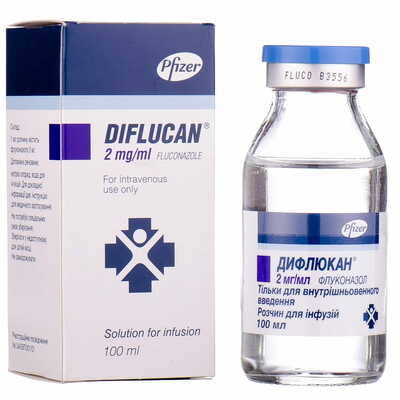 Дифлюкан раствор д/инф. 2 мг/мл по 100 мл (флакон)