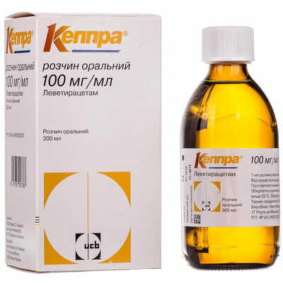 Кеппра раствор орал. 100 мг/мл по 300 мл (флакон)