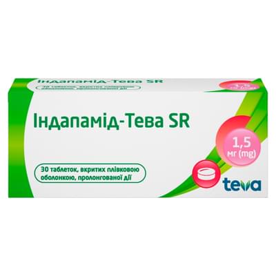 Індапамід-Тева SR таблетки по 1,5 мг №30 (3 блістери х 10 таблеток)