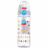 Пляшечка для годування Nuk First Choice New Classic Перший вибір пластикова з силіконовою соскою від 6 до 18 місяців 250 мл