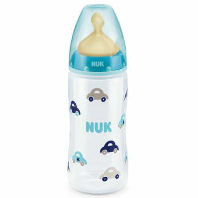 Бутылочка для кормления Nuk First Choice Plus пластиковая с латексной соской со средним отверстием с рождения до 6 месяцев 300 мл NEW