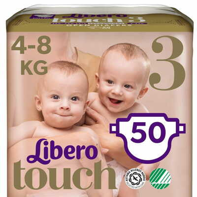 Підгузки Libero Touch розмір 3, 4-8 кг, 50 шт.