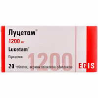 Луцетам таблетки по 1200 мг №20 (2 блістери х 10 таблеток)