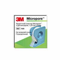 Пластир хірургічний 3М Micropore 1535 на нетканій основі білий с диспенсером 1,25 см х 5 м 1 шт.