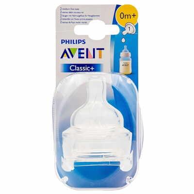Соска силиконовая Avent Classic+ на 1 отверстие с рождения 2 шт.