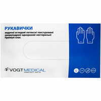 Перчатки оглядові Vogt Medical Преміум латексні нестерильні неприпудрені текстуровані розмір L