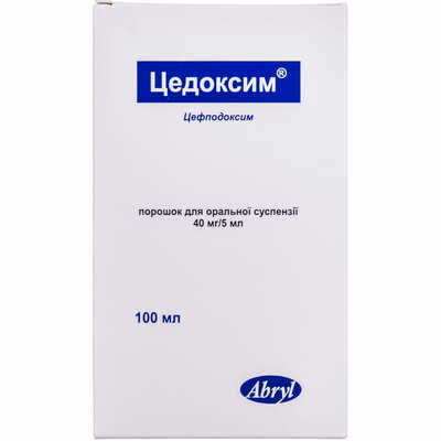Цедоксим порошок д/орал. суспензії 40 мг / 5 мл по 100 мл (флакон)