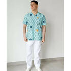 Костюм медицинский мужской Белый Халат Гранит Лесные зверьки размер 52 белый