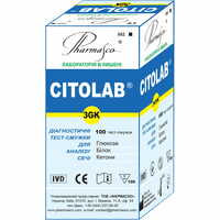 Тест-смужки діагностичні Citolab 3 GК для визначення глюкози, білка та кетонів 100 шт.