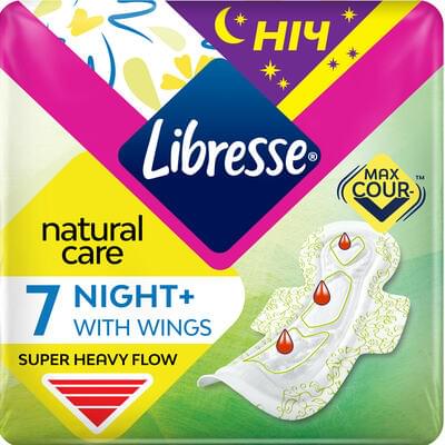 Прокладки гигиенические Libresse Natural Care Maxi Goodnight 7 шт.