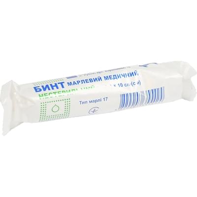 Бинт марлевий Лубнифарм нестерильний 5 м х 10 см