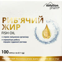 Риб'ячий жир Solution Pharm капсули по 500 мг №100 (10 блістерів х 10 капсул)