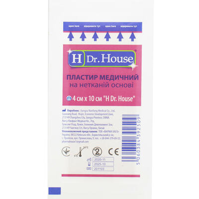 Пластырь медицинский Dr. House на нетканной основе 4 см х 10 см 1 шт.