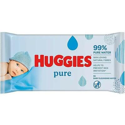 Серветки вологі дитячі Huggies Pure 56 шт.